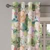 Ambesonne Jungle Boho Grommet Curtain, Dreamy Silhouettes of Flowers Vintage Drawn with Lines Neutral Art, Decorative 2-Panel Window Drapes for Bedroom Living Room, 50″ x 63″, Almond Green Sea Green(Peacock Green Champagne)