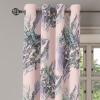 Ambesonne Jungle Boho Grommet Curtain, Dreamy Silhouettes of Flowers Vintage Drawn with Lines Neutral Art, Decorative 2-Panel Window Drapes for Bedroom Living Room, 50″ x 63″, Almond Green Sea Green(Rose Lilac and Pale Teal)
