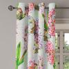 Ambesonne Jungle Boho Grommet Curtain, Dreamy Silhouettes of Flowers Vintage Drawn with Lines Neutral Art, Decorative 2-Panel Window Drapes for Bedroom Living Room, 50″ x 63″, Almond Green Sea Green(Pink Fern Green)
