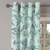 Ambesonne Jungle Boho Grommet Curtain, Dreamy Silhouettes of Flowers Vintage Drawn with Lines Neutral Art, Decorative 2-Panel Window Drapes for Bedroom Living Room, 50″ x 63″, Almond Green Sea Green(Mint Green and Cadet Blue)