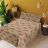 Ambesonne Meadow Vibes Sheet Set, Line Art Neutral Colors Boho Pampas Design on Geometric Back Print, Fitted and Flat Sheet with Pillowcase Bedding Accent 3 Piece Set, Twin, Pale Salmon Off White(Dusk Ruby Pistachio Green)