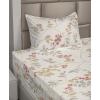 Ambesonne Meadow Vibes Sheet Set, Line Art Neutral Colors Boho Pampas Design on Geometric Back Print, Fitted and Flat Sheet with Pillowcase Bedding Accent 3 Piece Set, Twin, Pale Salmon Off White(Pale Ruby Avocado Green)
