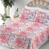 Ambesonne Meadow Vibes Sheet Set, Line Art Neutral Colors Boho Pampas Design on Geometric Back Print, Fitted and Flat Sheet with Pillowcase Bedding Accent 3 Piece Set, Twin, Pale Salmon Off White(Pastel Pink Lavender Blue)