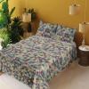 Ambesonne Meadow Vibes Sheet Set, Line Art Neutral Colors Boho Pampas Design on Geometric Back Print, Fitted and Flat Sheet with Pillowcase Bedding Accent 3 Piece Set, Twin, Pale Salmon Off White(Avocado Green Purple Teal)