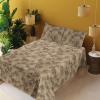Ambesonne Meadow Vibes Sheet Set, Line Art Neutral Colors Boho Pampas Design on Geometric Back Print, Fitted and Flat Sheet with Pillowcase Bedding Accent 3 Piece Set, Twin, Pale Salmon Off White(Slate Brown Dark Coral)