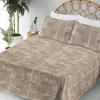 Ambesonne Meadow Vibes Sheet Set, Line Art Neutral Colors Boho Pampas Design on Geometric Back Print, Fitted and Flat Sheet with Pillowcase Bedding Accent 3 Piece Set, Twin, Pale Salmon Off White(Sea Green Dark Mustard)
