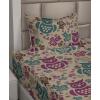 Ambesonne Meadow Vibes Sheet Set, Line Art Neutral Colors Boho Pampas Design on Geometric Back Print, Fitted and Flat Sheet with Pillowcase Bedding Accent 3 Piece Set, Twin, Pale Salmon Off White(Purple Teal and Pastel Brown)