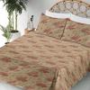 Ambesonne Meadow Vibes Sheet Set, Line Art Neutral Colors Boho Pampas Design on Geometric Back Print, Fitted and Flat Sheet with Pillowcase Bedding Accent 3 Piece Set, Twin, Pale Salmon Off White(Dusk Ruby Pistachio Green)