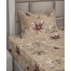 Ambesonne Meadow Vibes Sheet Set, Line Art Neutral Colors Boho Pampas Design on Geometric Back Print, Fitted and Flat Sheet with Pillowcase Bedding Accent 3 Piece Set, Twin, Pale Salmon Off White(Pale Brown Dark Brown Tan)