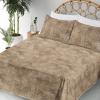 Ambesonne Meadow Vibes Sheet Set, Line Art Neutral Colors Boho Pampas Design on Geometric Back Print, Fitted and Flat Sheet with Pillowcase Bedding Accent 3 Piece Set, Twin, Pale Salmon Off White(Warm Taupe Pastel Brown)