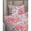 Ambesonne Meadow Vibes Sheet Set, Line Art Neutral Colors Boho Pampas Design on Geometric Back Print, Fitted and Flat Sheet with Pillowcase Bedding Accent 3 Piece Set, Twin, Pale Salmon Off White(Pastel Pink Lavender Blue)