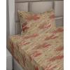 Ambesonne Meadow Vibes Sheet Set, Line Art Neutral Colors Boho Pampas Design on Geometric Back Print, Fitted and Flat Sheet with Pillowcase Bedding Accent 3 Piece Set, Twin, Pale Salmon Off White(Dusk Ruby Pistachio Green)
