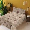 Ambesonne Meadow Vibes Sheet Set, Line Art Neutral Colors Boho Pampas Design on Geometric Back Print, Fitted and Flat Sheet with Pillowcase Bedding Accent 3 Piece Set, Twin, Pale Salmon Off White(Pale Brown Dark Brown Tan)