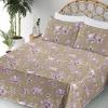 Ambesonne Meadow Vibes Sheet Set, Line Art Neutral Colors Boho Pampas Design on Geometric Back Print, Fitted and Flat Sheet with Pillowcase Bedding Accent 3 Piece Set, Twin, Pale Salmon Off White(Lavender Warm Taupe)