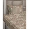 Ambesonne Meadow Vibes Sheet Set, Line Art Neutral Colors Boho Pampas Design on Geometric Back Print, Fitted and Flat Sheet with Pillowcase Bedding Accent 3 Piece Set, Twin, Pale Salmon Off White(Sea Green Dark Mustard)