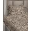 Ambesonne Meadow Vibes Sheet Set, Line Art Neutral Colors Boho Pampas Design on Geometric Back Print, Fitted and Flat Sheet with Pillowcase Bedding Accent 3 Piece Set, Twin, Pale Salmon Off White(Cocoa Dark Taupe and White)