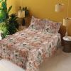 Ambesonne Meadow Vibes Sheet Set, Line Art Neutral Colors Boho Pampas Design on Geometric Back Print, Fitted and Flat Sheet with Pillowcase Bedding Accent 3 Piece Set, Twin, Pale Salmon Off White(Rose Pale Green Pale Ruby)