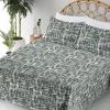 Ambesonne Meadow Vibes Sheet Set, Line Art Neutral Colors Boho Pampas Design on Geometric Back Print, Fitted and Flat Sheet with Pillowcase Bedding Accent 3 Piece Set, Twin, Pale Salmon Off White(Cadet Blue and Taupe Grey)