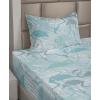 Ambesonne Meadow Vibes Sheet Set, Line Art Neutral Colors Boho Pampas Design on Geometric Back Print, Fitted and Flat Sheet with Pillowcase Bedding Accent 3 Piece Set, Twin, Pale Salmon Off White(Dark Cadet Blue Off White)