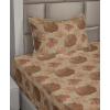 Ambesonne Meadow Vibes Sheet Set, Line Art Neutral Colors Boho Pampas Design on Geometric Back Print, Fitted and Flat Sheet with Pillowcase Bedding Accent 3 Piece Set, Twin, Pale Salmon Off White(Dark Khaki Fawn)