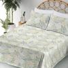 Ambesonne Meadow Vibes Sheet Set, Line Art Neutral Colors Boho Pampas Design on Geometric Back Print, Fitted and Flat Sheet with Pillowcase Bedding Accent 3 Piece Set, Twin, Pale Salmon Off White(Dark Ceil Blue and Fern Green)