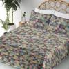 Ambesonne Meadow Vibes Sheet Set, Line Art Neutral Colors Boho Pampas Design on Geometric Back Print, Fitted and Flat Sheet with Pillowcase Bedding Accent 3 Piece Set, Twin, Pale Salmon Off White(Avocado Green Purple Teal)