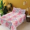 Ambesonne Meadow Vibes Sheet Set, Line Art Neutral Colors Boho Pampas Design on Geometric Back Print, Fitted and Flat Sheet with Pillowcase Bedding Accent 3 Piece Set, Twin, Pale Salmon Off White(Pastel Pink Lavender Blue)