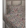 Ambesonne Meadow Vibes Sheet Set, Line Art Neutral Colors Boho Pampas Design on Geometric Back Print, Fitted and Flat Sheet with Pillowcase Bedding Accent 3 Piece Set, Twin, Pale Salmon Off White(Pale Petrol Blue Burgundy)