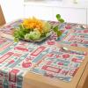 Ambesonne Tartan Table Runner, A Traditional Plaid with Diagonal Lines Rhombuses Scottish Retro Themed Drawing Art, Decoration for Dining Room and Kitchen Home and House Decor, 16″ X 72″, Coral Black(Coral Bluegrey)