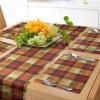Ambesonne Tartan Table Runner, A Traditional Plaid with Diagonal Lines Rhombuses Scottish Retro Themed Drawing Art, Decoration for Dining Room and Kitchen Home and House Decor, 16″ X 72″, Coral Black(Paprika Orange Rust)
