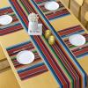 Ambesonne Tartan Table Runner, A Traditional Plaid with Diagonal Lines Rhombuses Scottish Retro Themed Drawing Art, Decoration for Dining Room and Kitchen Home and House Decor, 16″ X 72″, Coral Black(Blue Orange Green)