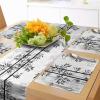 Ambesonne Tartan Table Runner, A Traditional Plaid with Diagonal Lines Rhombuses Scottish Retro Themed Drawing Art, Decoration for Dining Room and Kitchen Home and House Decor, 16″ X 72″, Coral Black(White and Black)