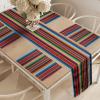 Ambesonne Tartan Table Runner, A Traditional Plaid with Diagonal Lines Rhombuses Scottish Retro Themed Drawing Art, Decoration for Dining Room and Kitchen Home and House Decor, 16″ X 72″, Coral Black(Blue Orange Green)