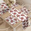 Ambesonne Tartan Table Runner, A Traditional Plaid with Diagonal Lines Rhombuses Scottish Retro Themed Drawing Art, Decoration for Dining Room and Kitchen Home and House Decor, 16″ X 72″, Coral Black(Red Umber Rose)