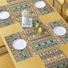 Ambesonne Tartan Table Runner, A Traditional Plaid with Diagonal Lines Rhombuses Scottish Retro Themed Drawing Art, Decoration for Dining Room and Kitchen Home and House Decor, 16″ X 72″, Coral Black(Green Pale Orange)
