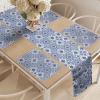 Ambesonne Tartan Table Runner, A Traditional Plaid with Diagonal Lines Rhombuses Scottish Retro Themed Drawing Art, Decoration for Dining Room and Kitchen Home and House Decor, 16″ X 72″, Coral Black(Violet Blue Orange White)