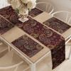 Ambesonne Tartan Table Runner, A Traditional Plaid with Diagonal Lines Rhombuses Scottish Retro Themed Drawing Art, Decoration for Dining Room and Kitchen Home and House Decor, 16″ X 72″, Coral Black(Burgundy and Dark Mustard)