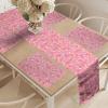 Ambesonne Tartan Table Runner, A Traditional Plaid with Diagonal Lines Rhombuses Scottish Retro Themed Drawing Art, Decoration for Dining Room and Kitchen Home and House Decor, 16″ X 72″, Coral Black(Pink Pale Blue)