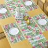 Ambesonne Tartan Table Runner, A Traditional Plaid with Diagonal Lines Rhombuses Scottish Retro Themed Drawing Art, Decoration for Dining Room and Kitchen Home and House Decor, 16″ X 72″, Coral Black(Green Pink White)