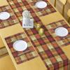 Ambesonne Tartan Table Runner, A Traditional Plaid with Diagonal Lines Rhombuses Scottish Retro Themed Drawing Art, Decoration for Dining Room and Kitchen Home and House Decor, 16″ X 72″, Coral Black(Paprika Orange Rust)
