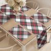 Ambesonne Tartan Table Runner, A Traditional Plaid with Diagonal Lines Rhombuses Scottish Retro Themed Drawing Art, Decoration for Dining Room and Kitchen Home and House Decor, 16″ X 72″, Coral Black(Coral Black)