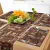 Ambesonne Tartan Table Runner, A Traditional Plaid with Diagonal Lines Rhombuses Scottish Retro Themed Drawing Art, Decoration for Dining Room and Kitchen Home and House Decor, 16″ X 72″, Coral Black(Beige Brown)