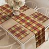 Ambesonne Tartan Table Runner, A Traditional Plaid with Diagonal Lines Rhombuses Scottish Retro Themed Drawing Art, Decoration for Dining Room and Kitchen Home and House Decor, 16″ X 72″, Coral Black(Paprika Orange Rust)