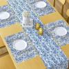 Ambesonne Tartan Table Runner, A Traditional Plaid with Diagonal Lines Rhombuses Scottish Retro Themed Drawing Art, Decoration for Dining Room and Kitchen Home and House Decor, 16″ X 72″, Coral Black(Cobalt Blue White)