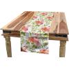 Ambesonne Vintage Rose Table Runner, Repetitive Soft Romantic Tones Floral, Rectangle Scarf for Dining Room Kitchen Table Setting Decor, 14″ X 90″, White Pale Pink Fuchsia(Blush Olive Green White)