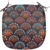 Ambesonne Black and White Chair Seating Cushion Set of 4, Vintage Floral Pattern Victorian Classic Royal Inspired New Modern Art, Anti-Slip Seat Padding for Kitchen & Patio, 16″x16″, White and Black(Aqua Orange Ruby)