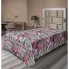 Ambesonne Floral Scene Flat Sheet, Garden Feelings Flowers Boho Silhouettes with Neutral Colors Art, Soft Comfortable Top Sheet Decorative Bedding 1 Piece, Queen Size, Salmon White Dark Cocoa(Pink Soft Blue)