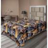 Ambesonne Floral Scene Flat Sheet, Garden Feelings Flowers Boho Silhouettes with Neutral Colors Art, Soft Comfortable Top Sheet Decorative Bedding 1 Piece, Queen Size, Salmon White Dark Cocoa(Dark Mustard and Petrol Blue)