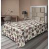 Ambesonne Floral Scene Flat Sheet, Garden Feelings Flowers Boho Silhouettes with Neutral Colors Art, Soft Comfortable Top Sheet Decorative Bedding 1 Piece, Queen Size, Salmon White Dark Cocoa(Dark Rosewood and Sage Green)
