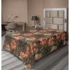 Ambesonne Floral Scene Flat Sheet, Garden Feelings Flowers Boho Silhouettes with Neutral Colors Art, Soft Comfortable Top Sheet Decorative Bedding 1 Piece, Queen Size, Salmon White Dark Cocoa(Pale Vermilion Jade Green)